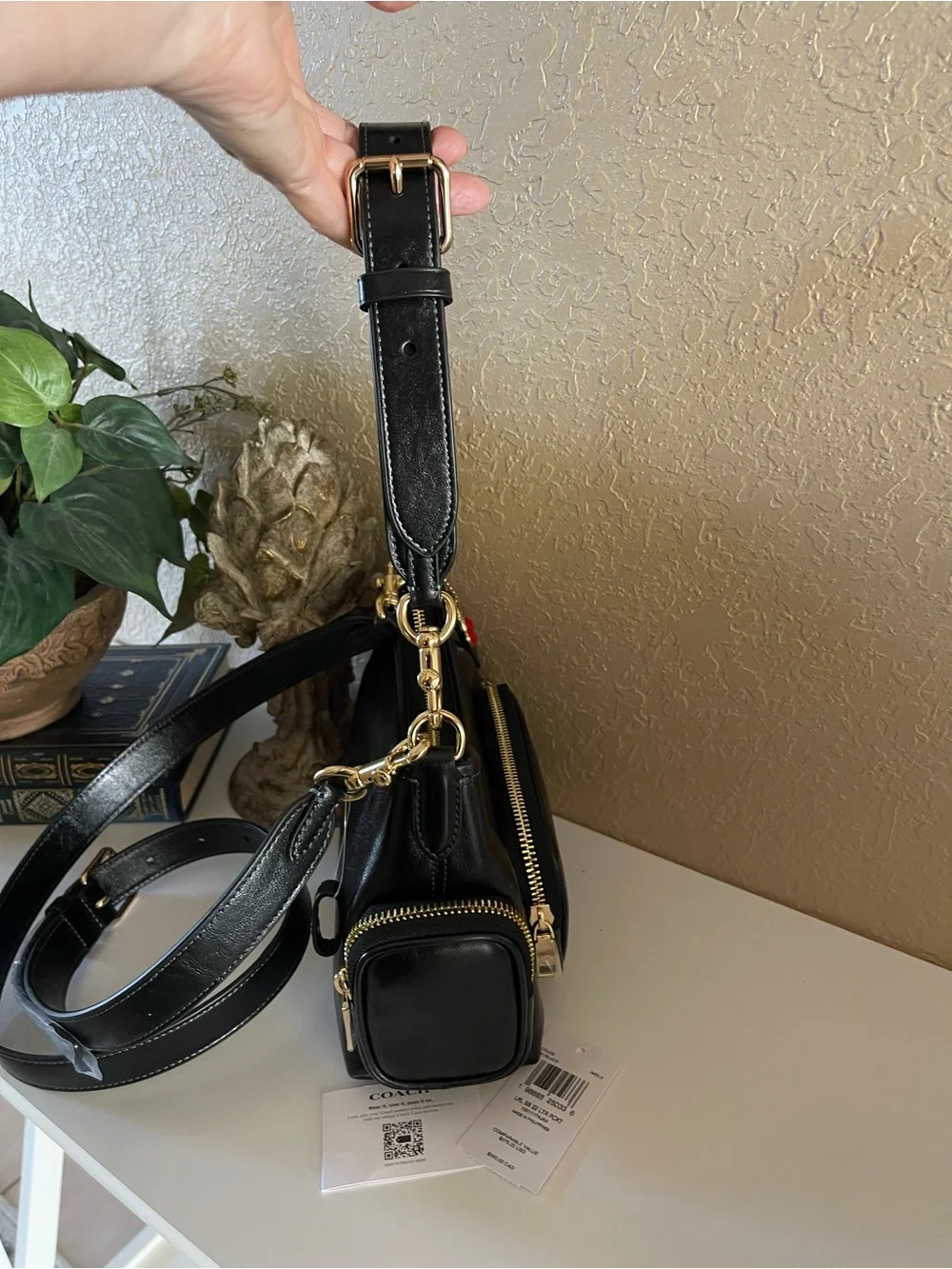 NWT Coach Laurel Shoulder Bag 22 with Pockets & Cherry Charm